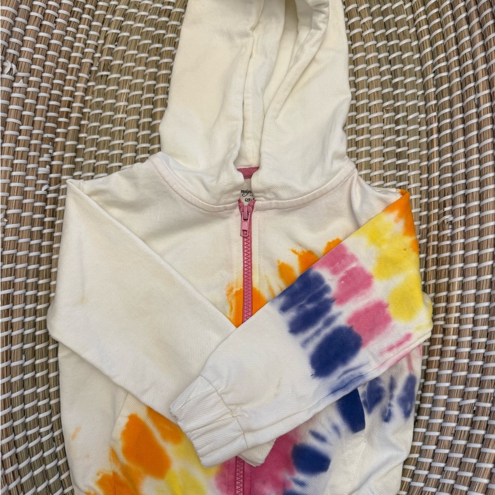 Colorful Tie-Dye Zip-Up Hoodie